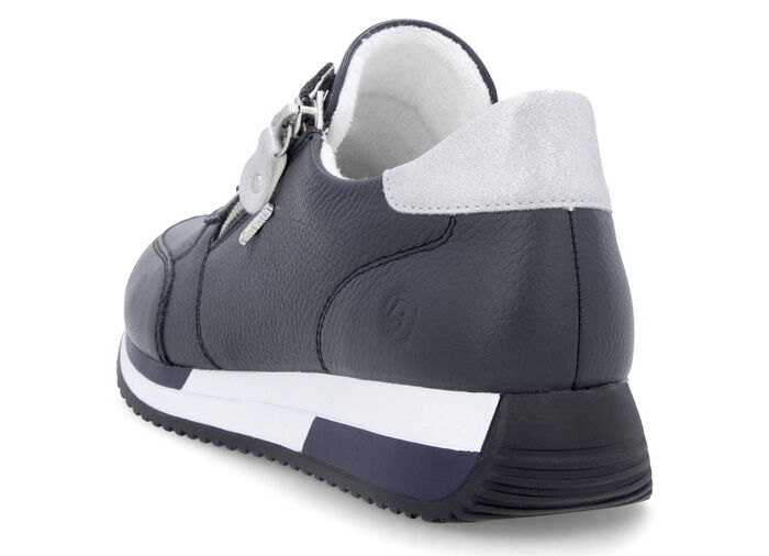 Remonte-sneakers med snörning och skimrande silverfärgad kontrastkant, 