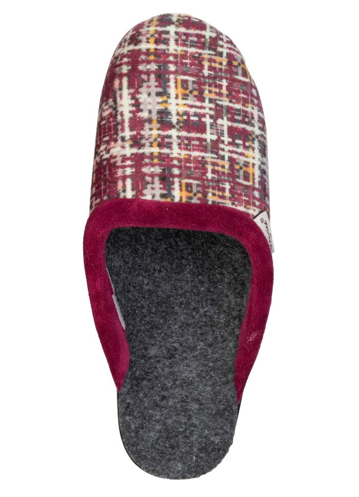 Klassiska damtofflor, bredd G, med bekv&auml;m vaddering BORDEAUX