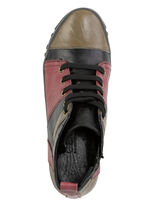 Tvillingskosko med sn&ouml;rning och skrynklig struktur SVART-R&Ouml;D-GR&Ouml;N