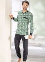 Pyjamas med V-ringning och muddar, 
