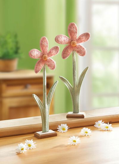 Filtblomma p&aring; tr&auml;fot, 2-pack 