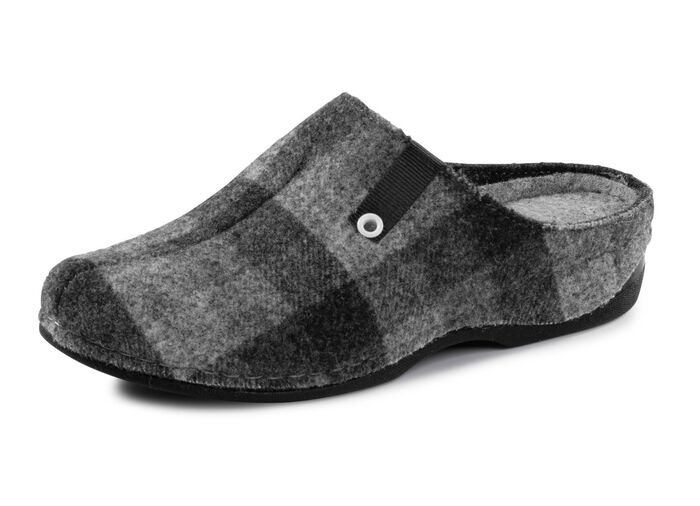 Laurina tofflor av rutigt textilmaterial GRÅ