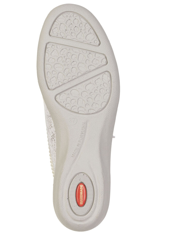 ELENA EDEN, bekväma damtofflor, bredd G, med uttagbar fotbädd ECRU-SILBER