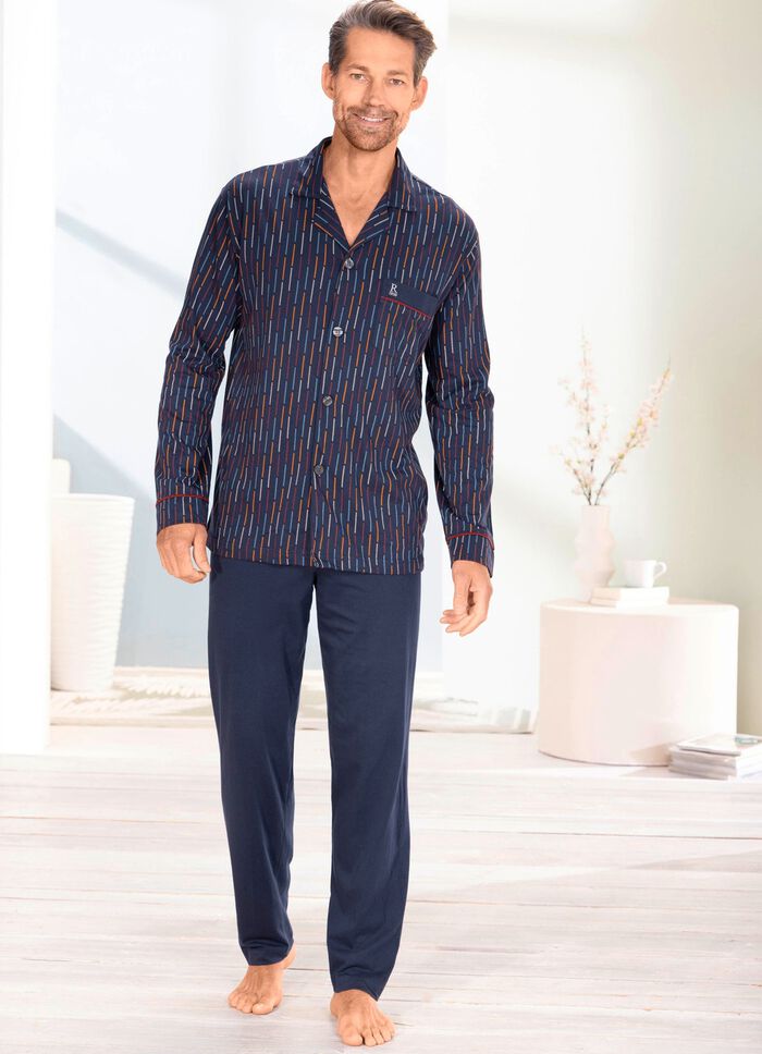 Pyjamas fr&aring;n Pastunette f&ouml;r m&auml;n med kn&auml;ppt topp 