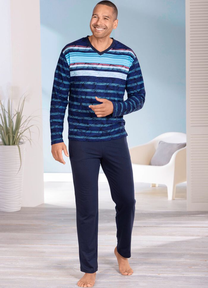 hajo Klimalight-pyjamas med V-ringning och &ouml;ppna &auml;ndar 