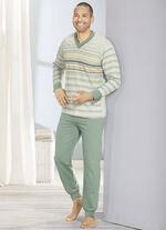 Pyjamas med V-ringning, muddar och placerad tryckdesign, 