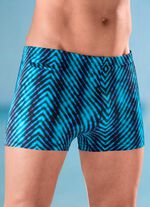 H&ouml;gre boxformade badbyxor med blixtl&aring;sf&ouml;rsedd ficka 