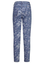 Jeans med blommig design SVART