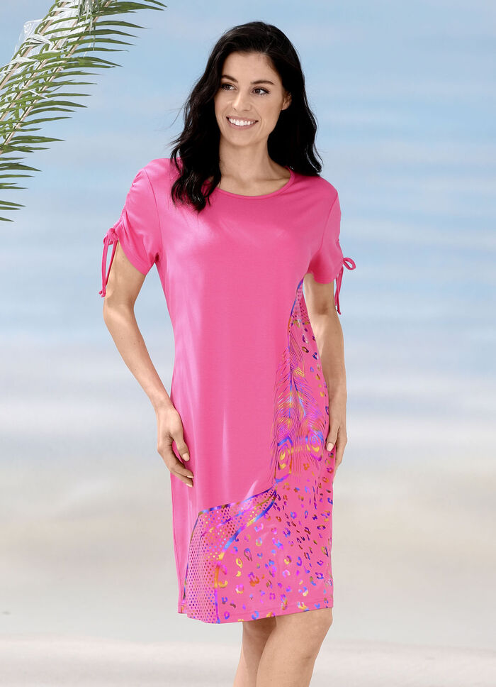 Laurina klänning med skimrande tryck PINK