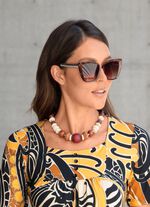 Halsband med tr&auml;p&auml;rlor med gradient 