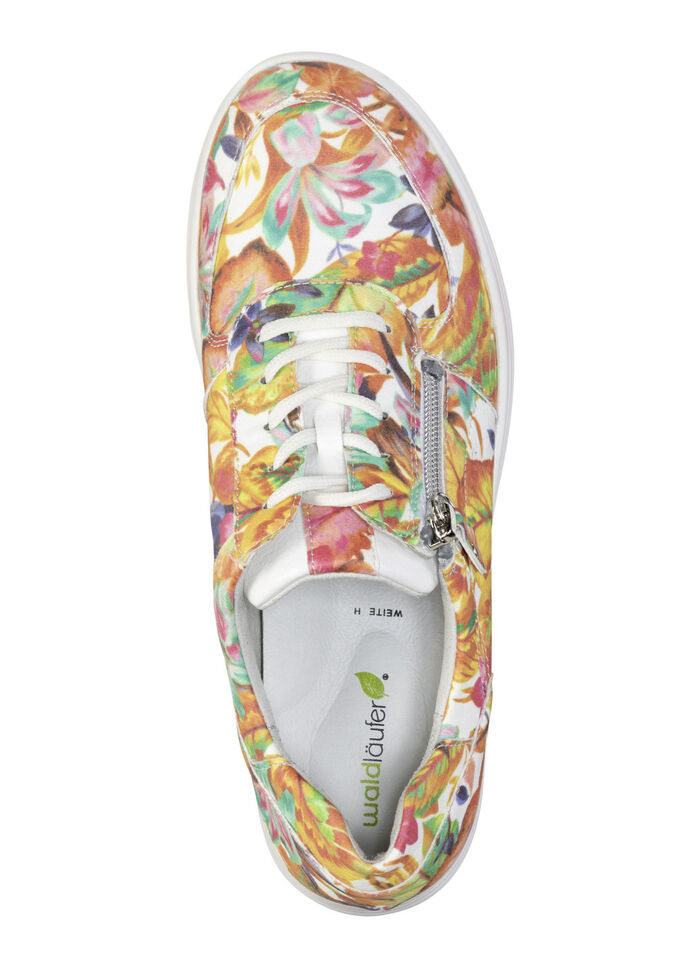 Waldläufer sneakers gjorda av bestruket, blommigt textilmaterial VIT-FÄRG