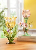 Fj&auml;derliknande v&auml;rmeljush&aring;llare i glas 