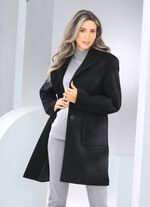 Kort kappa med knappsl&aring; SVART