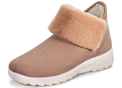 Laurina slip-on ankelboots med mysig plyschkant 