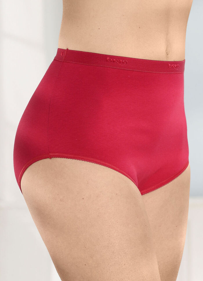 Brio Lingerie fempack trosor med resår i muddarna 3X RÖD, 2X SVART