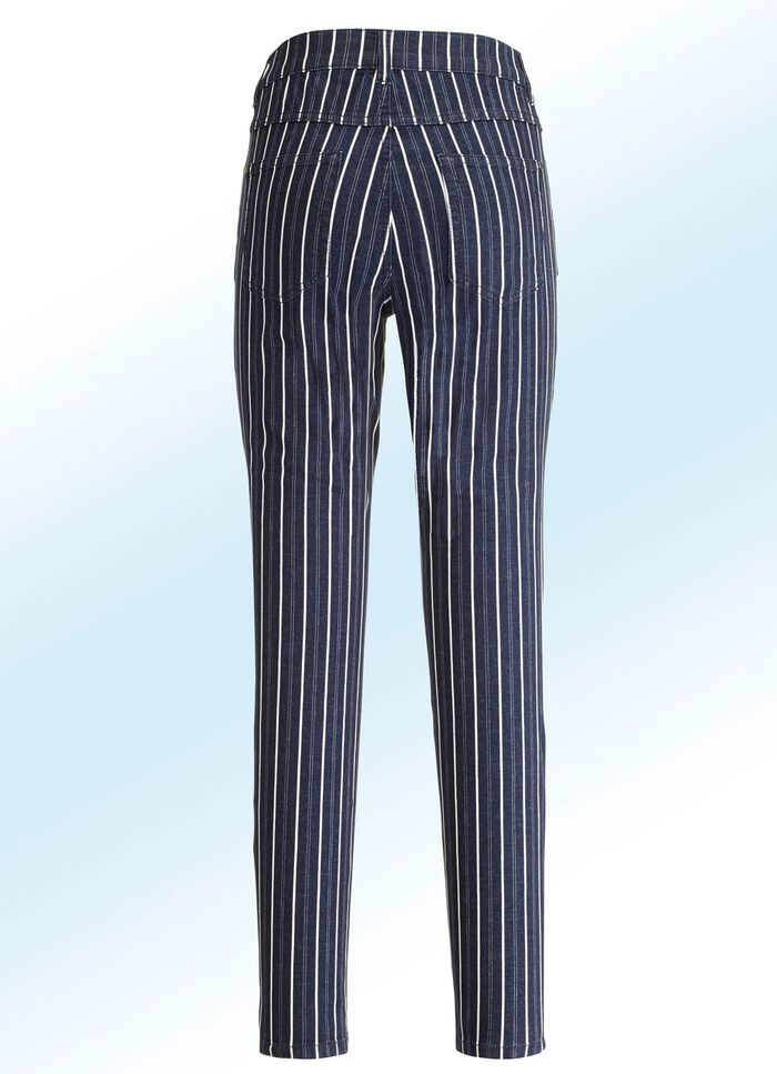 Jeans i distinkt randig design 