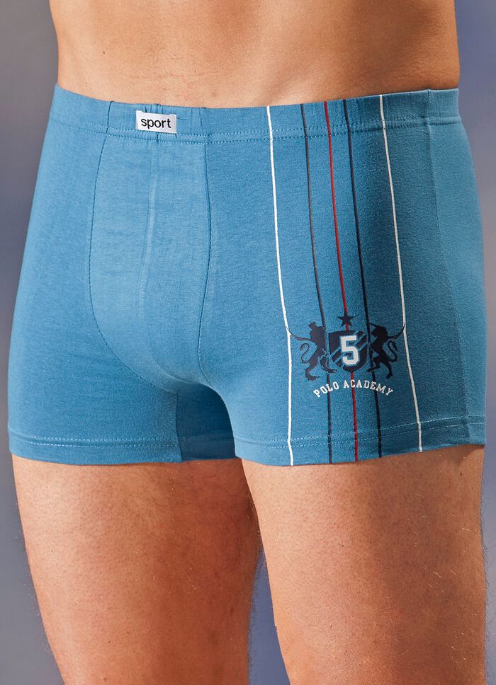 Paket med fyra byxor, enf&auml;rgade, motivtryck 