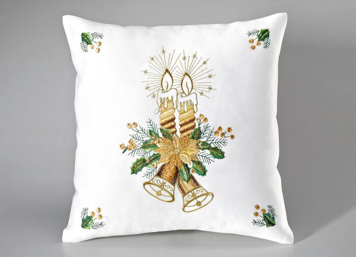 Bords- och rumsdekoration med ljus- och klockmotiv 