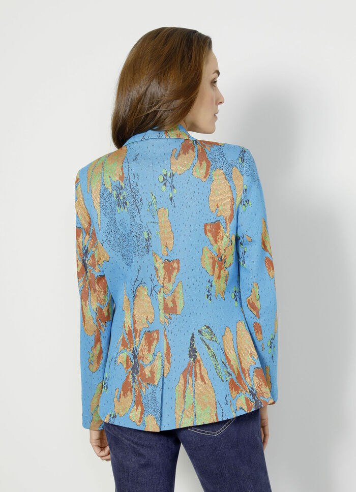 Blazer i h&ouml;gkvalitativ jacquardstickad 