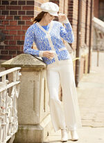 Byxor i trendig vidd ECRU