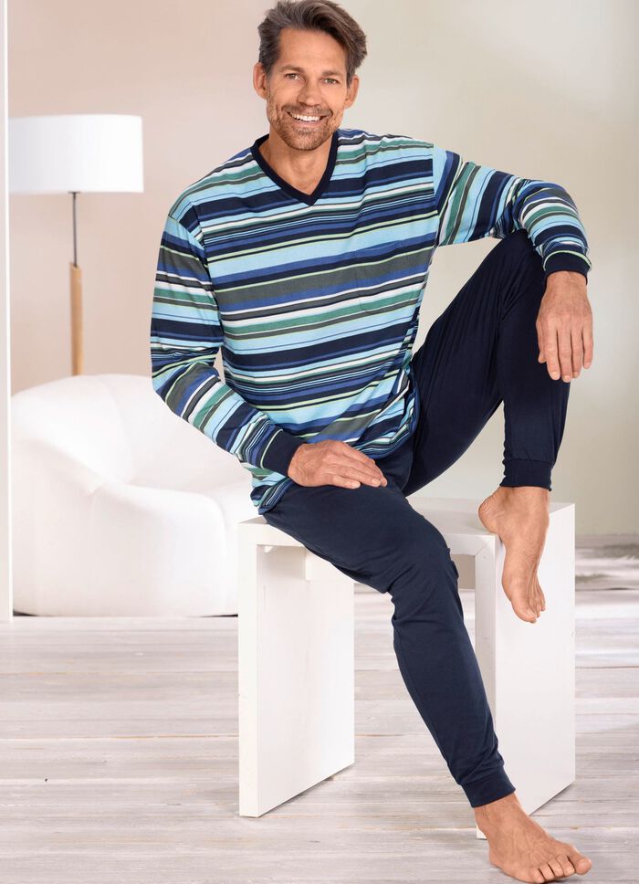 V-ringad pyjamas med manschetter 