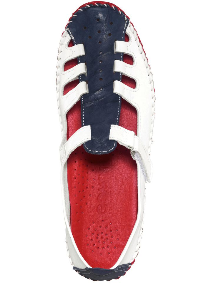 Gemini mockasinloafer i somrig design VIT-NAVY-R&Ouml;D