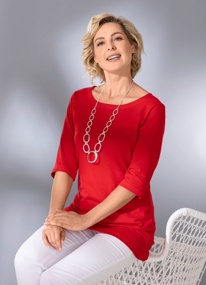 Skjorta med rund hals i 3 f&auml;rger 