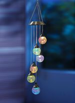 LED solenergi vindklocka i krossat glaslook 