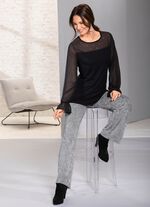 Utm&auml;rkt skjorta med chiffongutf&ouml;rande 