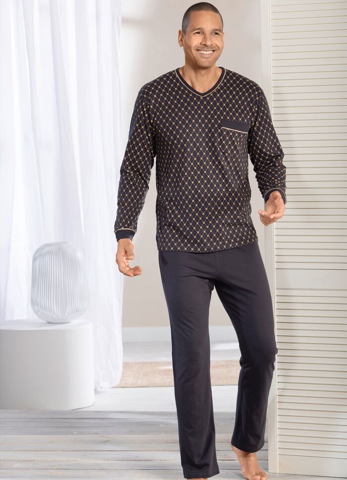 V-ringad pyjamas med &ouml;ppna manschetter 