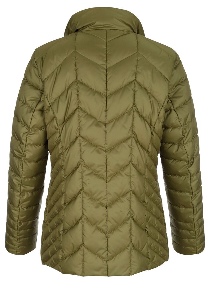 Quiltad jacka med dragkedja under tryckarfodralet 