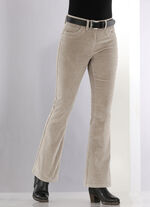Manchesterbyxor i trendig bootcut-form BEIGE