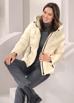 Dunjacka med fast huva 