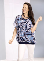 Poncho-tunika med fint tryck 