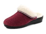 Varma damtofflor, bredd H, med ull BORDEAUX