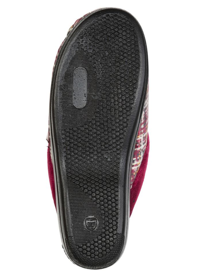 Klassiska damtofflor, bredd G, med bekv&auml;m vaddering BORDEAUX