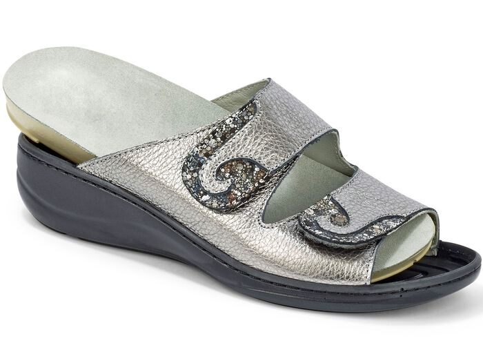 Mubb, bekväma damslip-ins, bredd H, med uttagbar fotbädd ANTIK BRONS