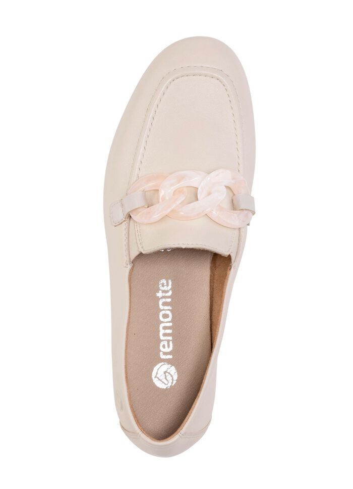 Remonte loafers med trendig dekorativ kedja BEIGE