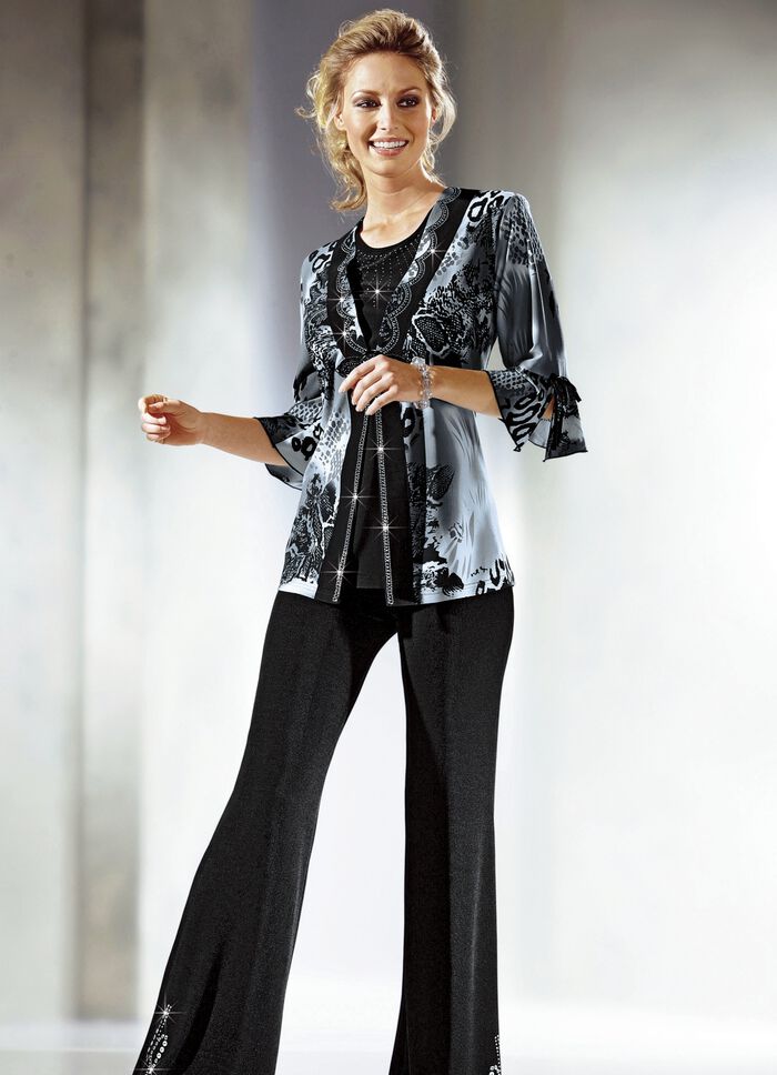 Byxor med metallplattor och strass 