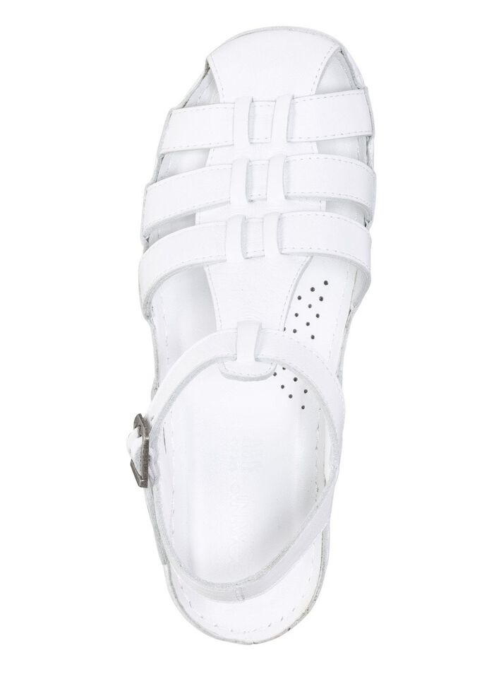 Gemini sandal med rem tillverkad av mjukt koskinn nappal&auml;der VIT