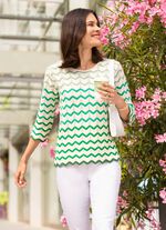 Tr&ouml;ja med v&aring;giga r&auml;nder CREME-GR&Uuml;N