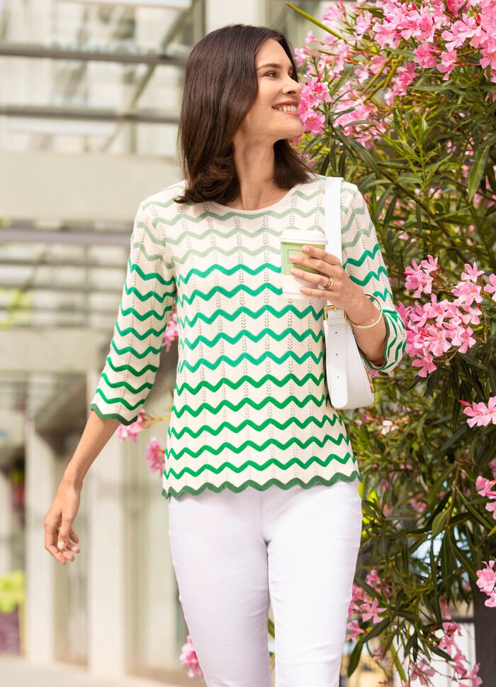 Tr&ouml;ja med v&aring;giga r&auml;nder CREME-GR&Uuml;N