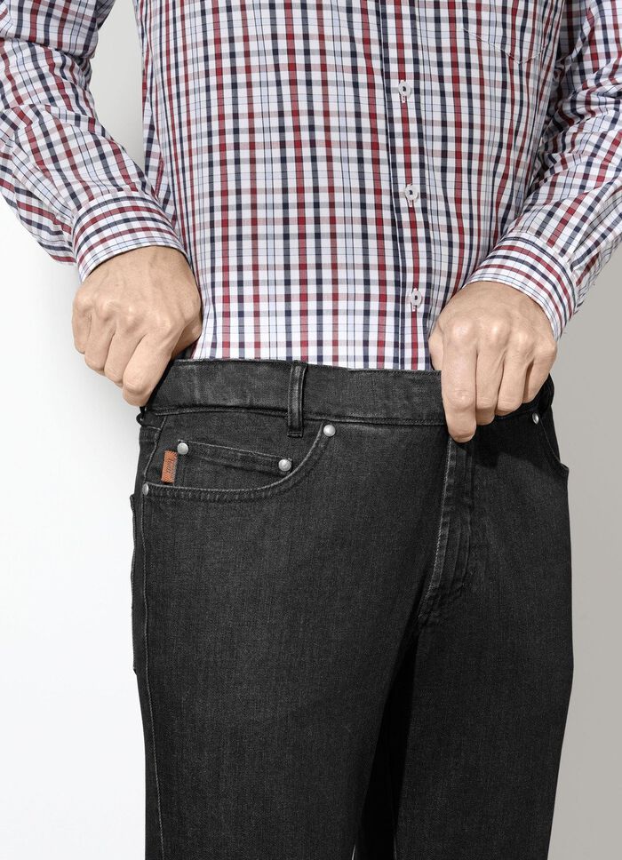 "Francesco Botti"-jeans med bekv&auml;m midjeband i 3 f&auml;rger SVART