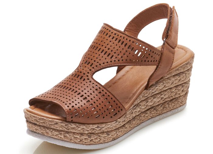 Andrea Conti sandal av nappal&auml;der KASTANJ