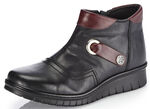 ELENA EDEN bootie med snygga metallsmycken SVART-BORDEAUX