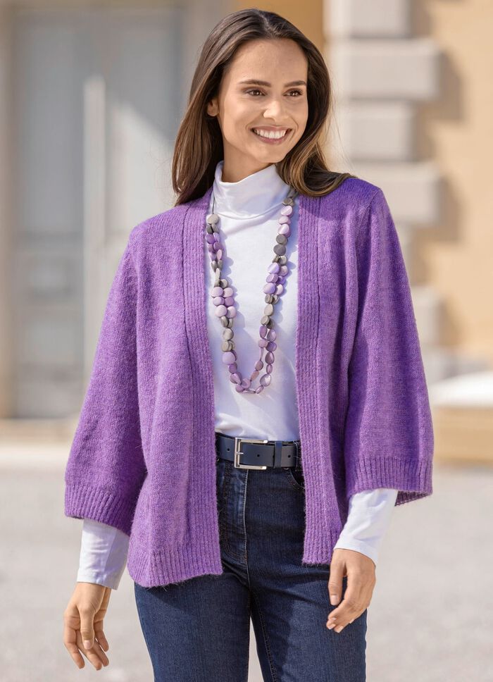 Stickad kofta med alpacka 