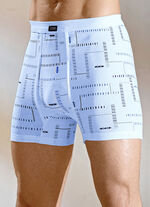 Finribbade kalsonger i trepack med gylf, mönstrade 