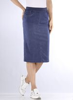 Kjol i rakt snitt JEANSBL&Aring;