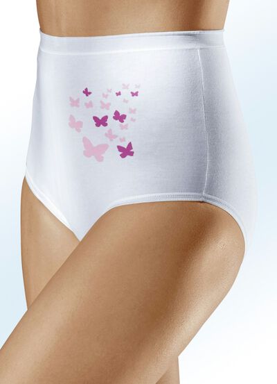 Fem paket trosor med fj&auml;rilstryck 