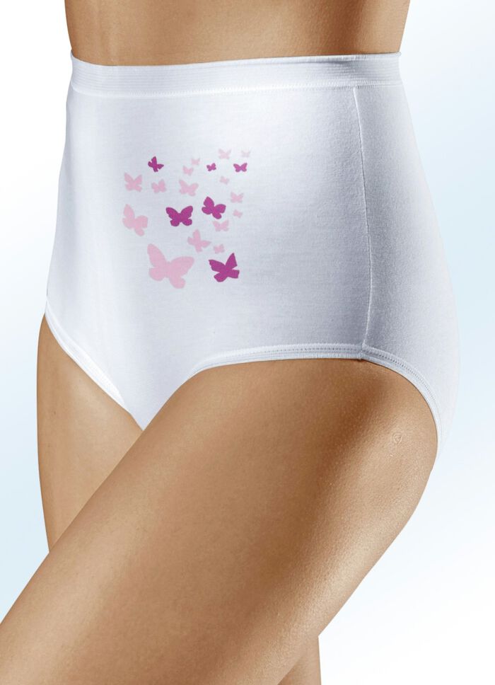 Fem paket trosor med fj&auml;rilstryck 